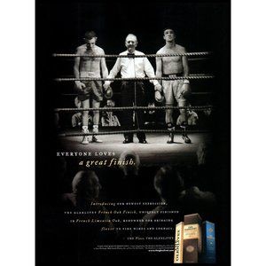 2002 Glenlivet Scotch Vintage Print Ad Boxing Ring Match Gloves Boxers Wall Art